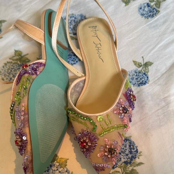 Betsey Johnson Floral Embellished Heels - Pink and Purple - Picture 7 of 11